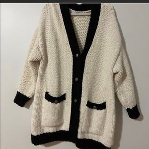 Zara Chunky Oversized Knit Cardigan Sweater